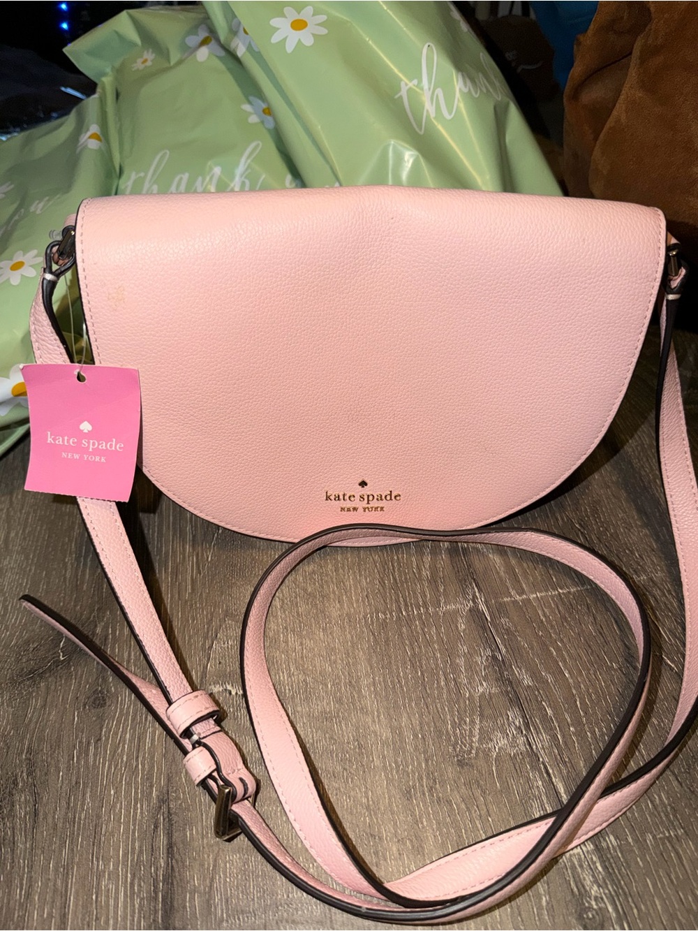 kate spade Pink Leather Half-Moon Crossbody Bag